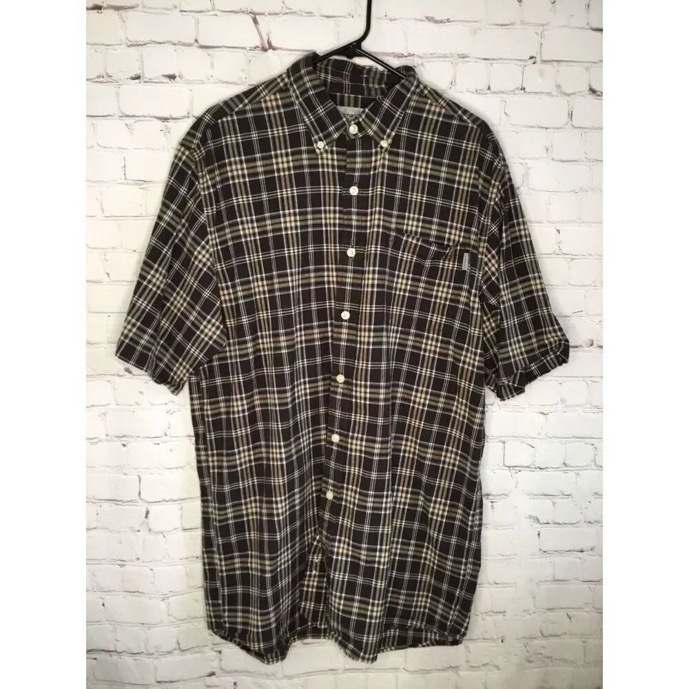 Carhartt Vtg Shirt Mens Large Tall Short Sleeve Button Down‎ Relaxed Fit